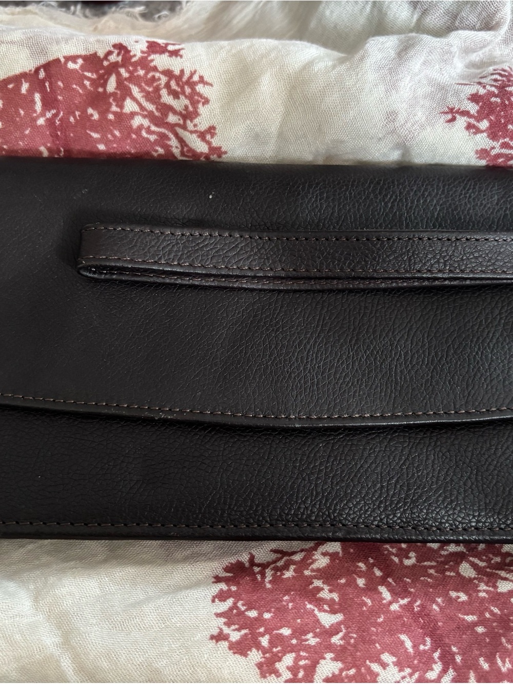 Dark Brown Leather Vintage Clutch Wallet - Simple Foldover Design